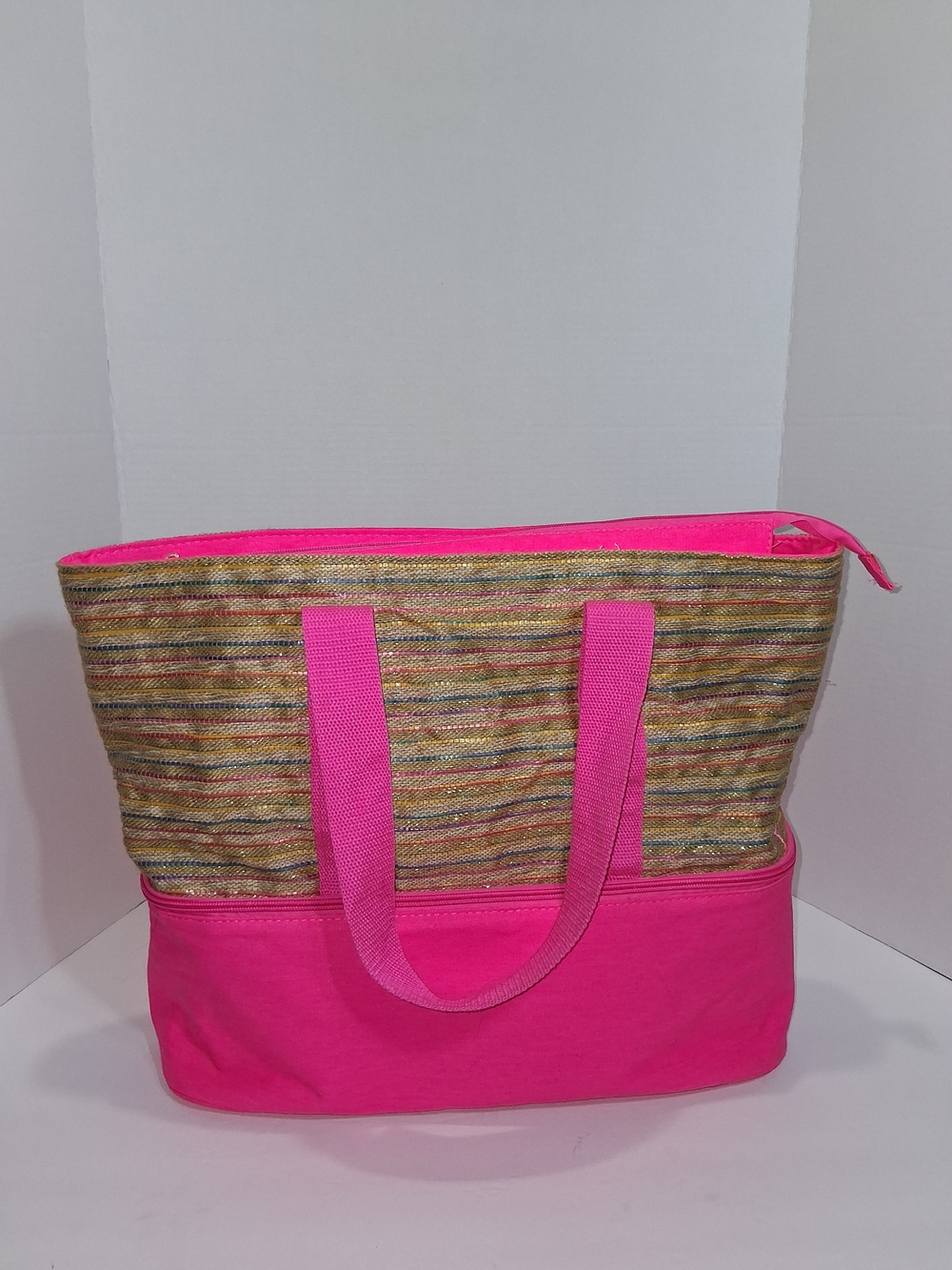 Bright Pink Two-Tone Women’s Picknick/lunch Tote Bag